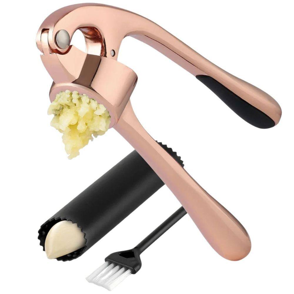 Premium Garlic Press Set - Rust Resistant Garlic Mincer with Ergonomic Handle, Peeler and Cleaning Brush price history on PriceWatchPro