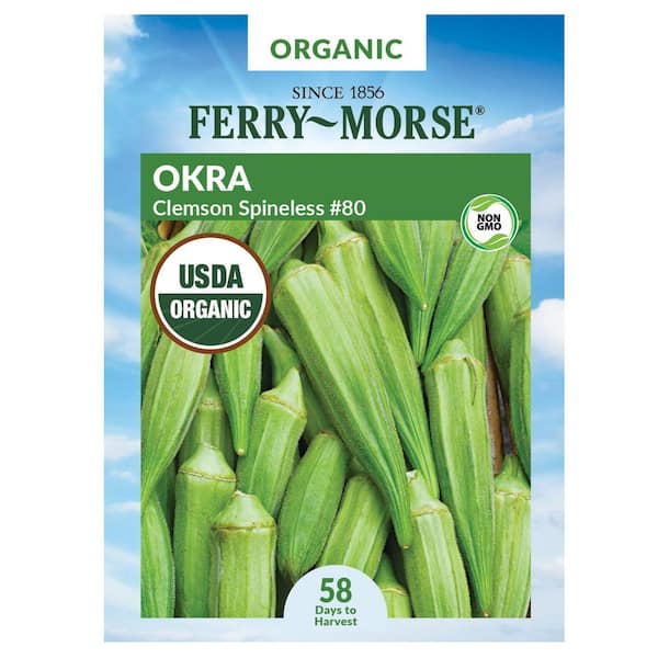 Ferry-Morse Organic Okra Clemson Spineless Fruit Seed