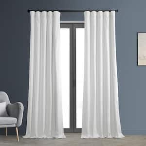Whisper White Solid Cotton Thermal Blackout Curtain - 50 in. W x 108 in. L Rod Pocket with Back Tab Single Window Panel