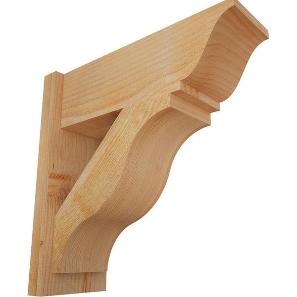 Ekena Millwork 8 in. x 22 in. x 22 in. Fuston Traditional Rough Sawn Douglas Fir Outlooker