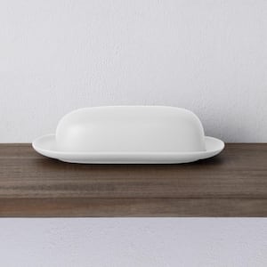 Colorwave White 8.5 in. (White) Stoneware Covered Butter