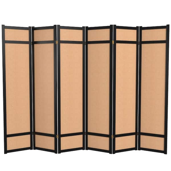 6 ft. Black 6-Panel Room Divider