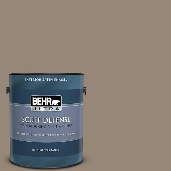 BEHR ULTRA 1 gal. #PPU5-06A Light Truffle Extra Durable Satin Enamel Interior Paint & Primer