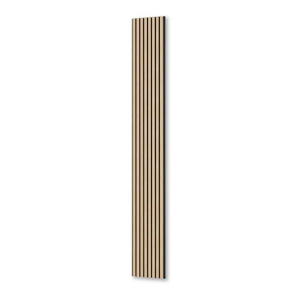 0.9 in. x 1.05 ft. x 8.86 ft. White Oak Acoustic/Sound Absorb 3 D Overlapping Wood Slat Decorative Wall Paneling 1-Pack