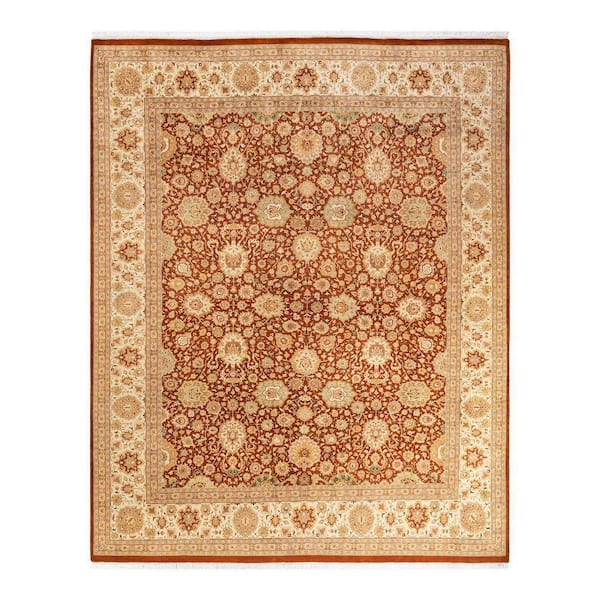 Mogul Traditional Orange 8 ft. x 10 ft. Oriental Area Rug