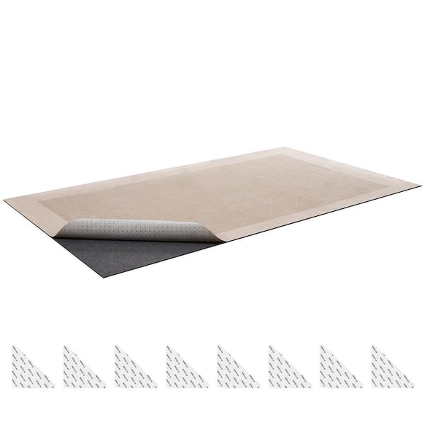 Non-Slip Rug Pad, 9 x 12 ft. 0.12 in. Felt Cushion with Rubber Grip Floor Protection and Keeps Carpets in Place
