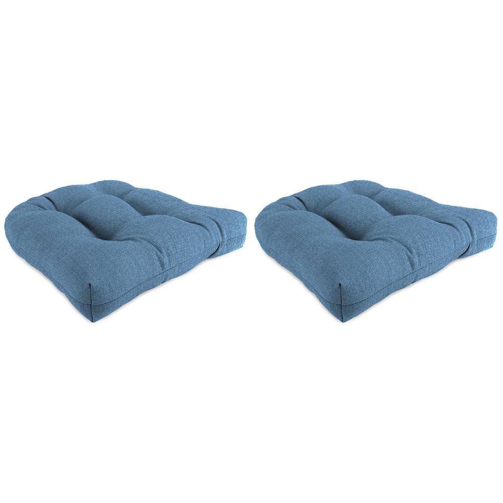 18 in. L x 18 in. W x 4 in. T Outdoor Square Wicker Seat Cushion in McHusk Chambray (2-Pack) price history on PriceWatchPro
