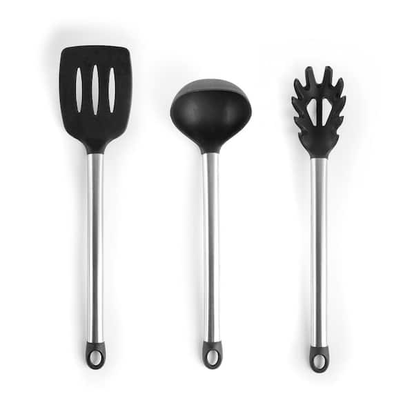 MegaChef Gray Silicone and Stainless Steel Cooking Utensils (Set of 14)  985114355M - The Home Depot