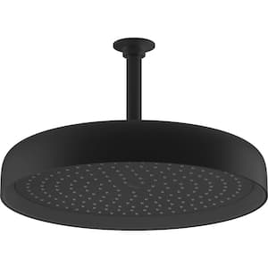 Statement 1-Spray Patterns with 2.5 GPM 12 in. Wall Mount Fixed Shower Head in Matte Black