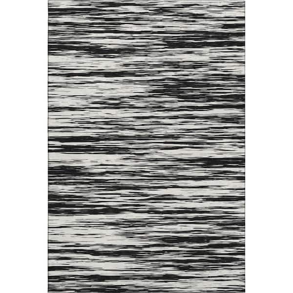 Addison Rugs Mayfield Premium Machine Washable Abstract AMF951 Black 10 ft. x 14 ft. Area Rug