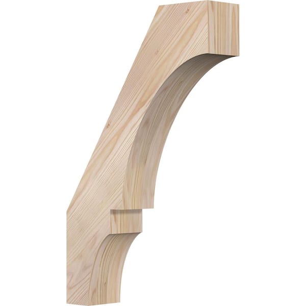 Ekena Millwork 3 1/2"W x 14"D x 22"H Balboa Smooth Knee Brace, Douglas Fir