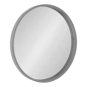 Medium Round Gray Modern Mirror (25.6 in. H x 25.6 in. W)