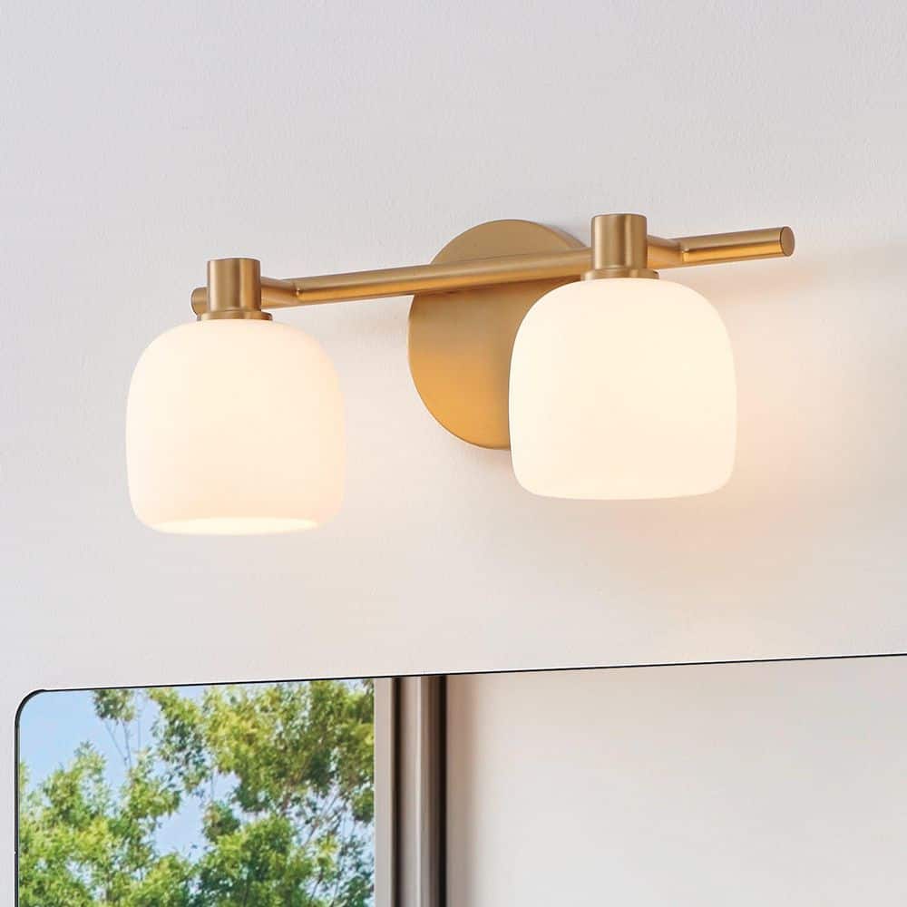 Thesis Valentina 15-in. 2-light Champagne Gold Vanity Light with