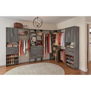 Style+ 25 in. W Coastal Teak Corner Wood Closet Tower