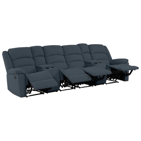 ProLounger 4Seat Caribbean Blue Plush LowPile Velour Wall Hugger