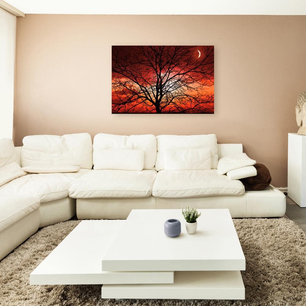Big Bad Moon Landscape Framed Canvas Art, 22 x 32 Inch