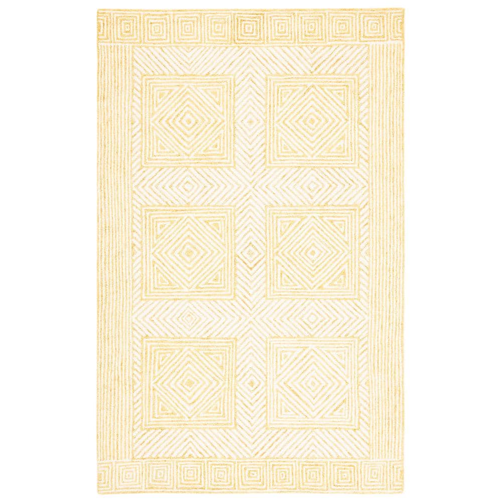 Roslyn Yellow/Ivory 8 ft. x 10 ft. Diamond Square Area Rug price history on PriceWatchPro