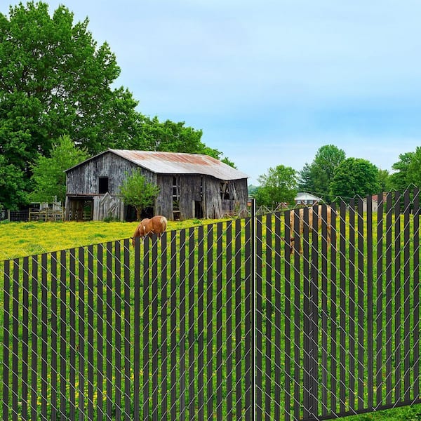 Laybus Black HDPE Composite Double-Wall Chain Link Fence Privacy