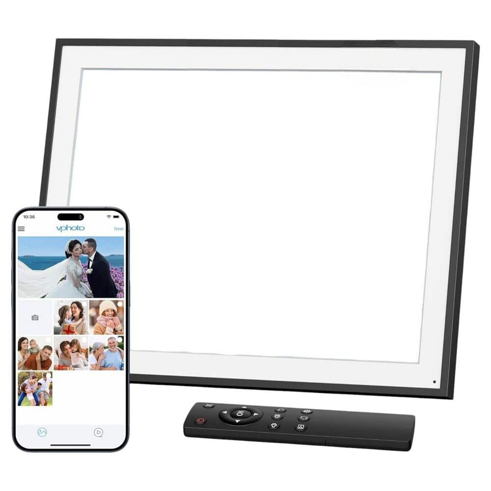 Lukyamzn 19 in. WiFi Large Digital Photo Frame with 64GB Storage, FHD ...