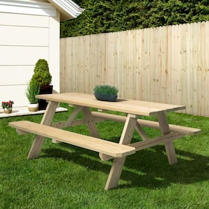 Homestead 72 in. Outdoor Wood Picnic Table Kit