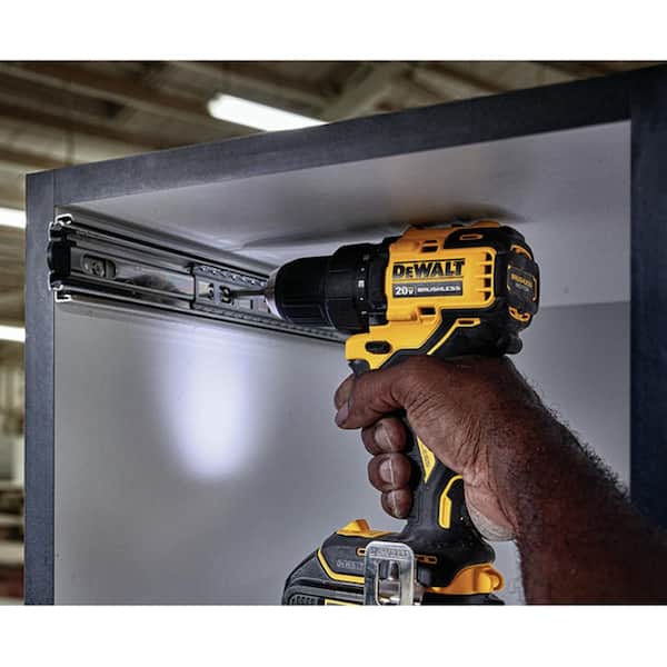 DEWALT 20V MAX Cordless Brushless Compact 1/2 in. Drill/Driver, (2) 20V 1.3Ah Batteries, Charger Bag DCD708C2 - The Home Depot