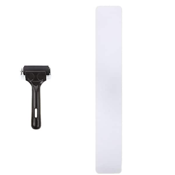 Transparent [4 in. x 24 in.] PEVA Stair Tread Cover Set of 15, Non Slip Strips for Bathroom, Floor Safety