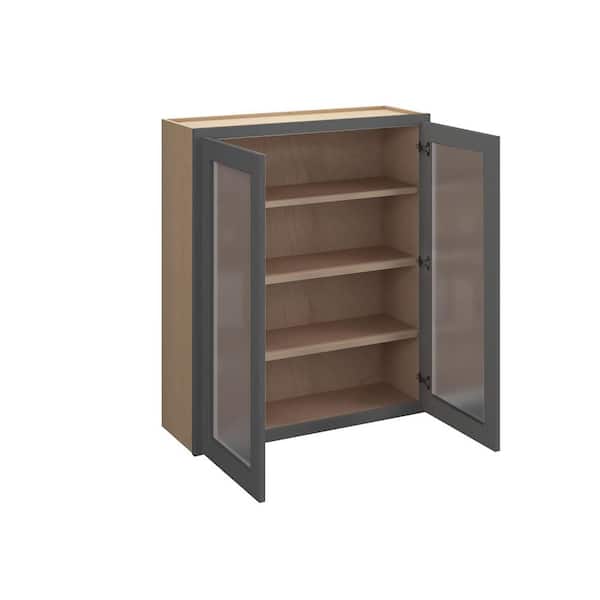 Kunal Kitchens Rockingham Recessed 36 in. W x 42 in. H x 12 in. D in Painted Stratus Plywood Assembled Frosted Glass Wall