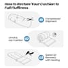 Diagram illustrating the three steps to restore the cushion's fluffiness.