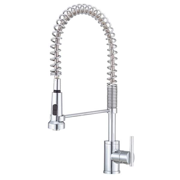 Gerber Parma 1-Handle Pre-Rinse Pull Down Sprayer with 1.75 GPM Deck Mount Kitchen Faucet in Chrome