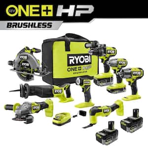 ONE+ HP 18V Brushless Cordless 8-Tool Combo Kit w/ Batteries, Charger, & Bag w/ FREE (2) 6.0 HIGH PERFORMANCE Batteries