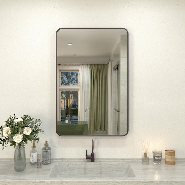 Cosy 24 in. W x 36 in. H Rectangular Framed Wall Bathroom Vanity Mirror in Oil Rubbed Bronze