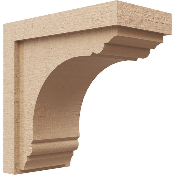 Ekena Millwork 6-in. x 12-in. x 12-in. Series 1 Classic Warren Rough Cedar Woodgrain Timberthane Polyurethane Corbel, Primed Tan
