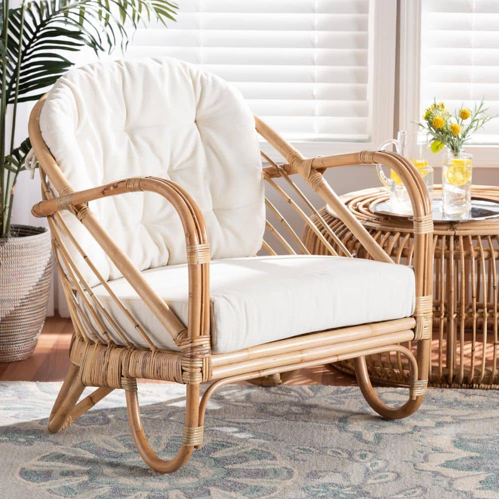 bali & pari Aliane Natural Rattan Arm Chair 219-12700-HD - The Home Depot