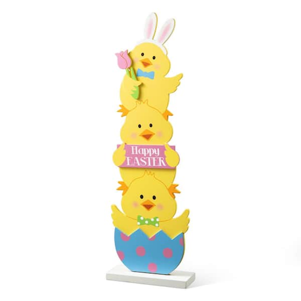 Glitzhome Set of 2 Easter Wooden Bunny Table Decor 2006600011 - The Home  Depot