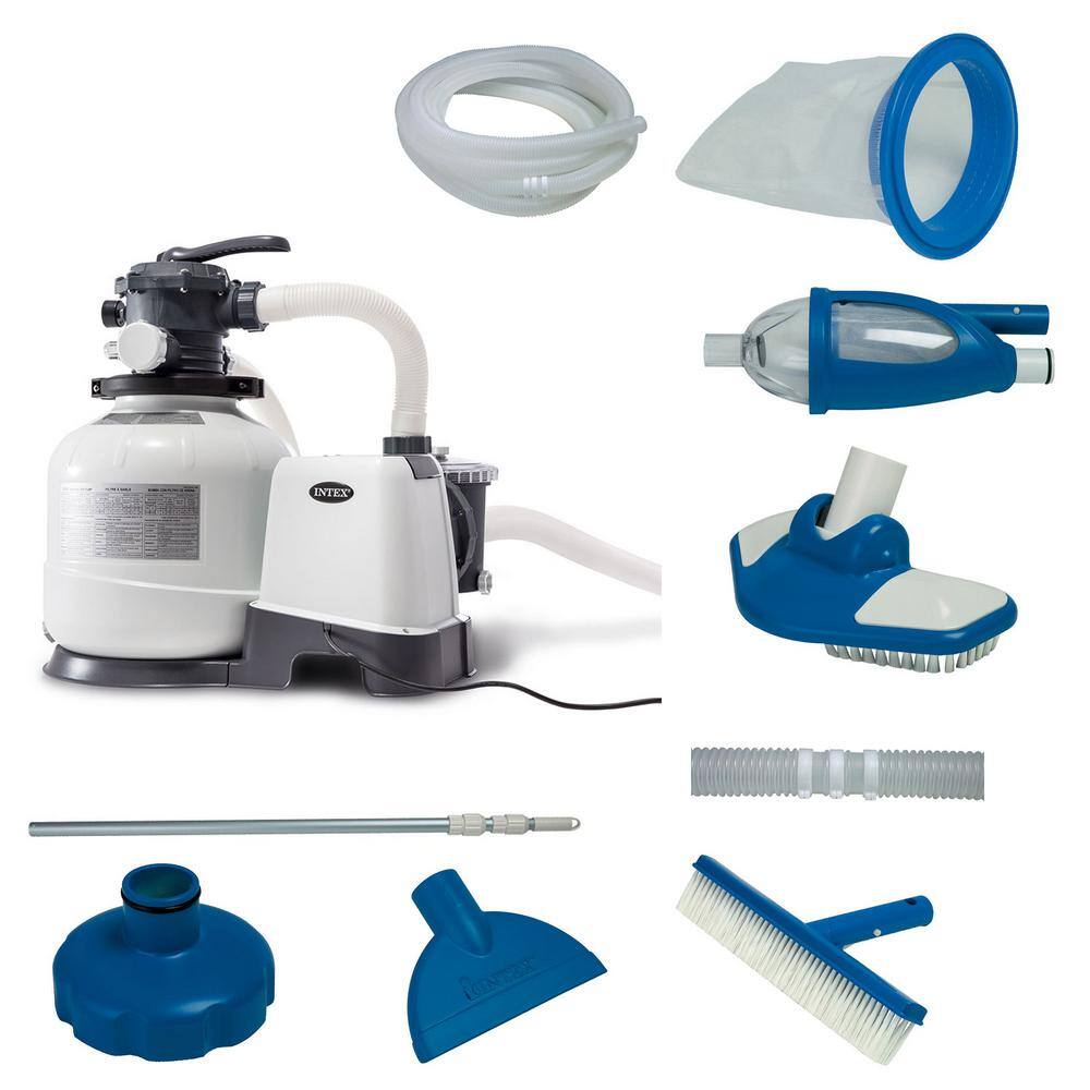 60 sq. ft. Filtration Area 2800 GPH Above Ground Pool Sand Filter Pump with Deluxe Pool Maintenance Kit price history on PriceWatchPro