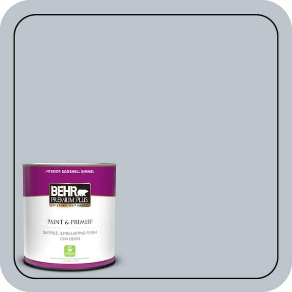BEHR PREMIUM PLUS 1 qt. #N490-2 Icicles Eggshell Enamel Low Odor Interior Paint & Primer