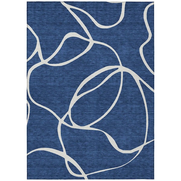 Addison Rugs Chantille Machine Washable Indoor/Outdoor Abstract ACN999 Navy 2 ft. 6 in. x 3 ft. 10 in. Area Rug