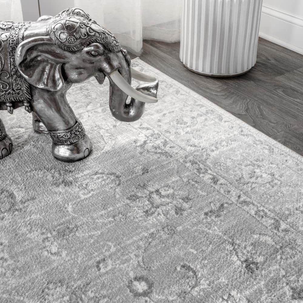 Elegant Handmade 8x8 Square Gray Synthetic Area Rug