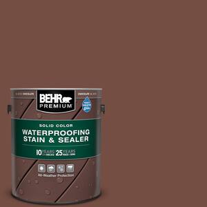 1 gal. #SC-129 Chocolate Solid Color Waterproofing Exterior Wood Stain and Sealer