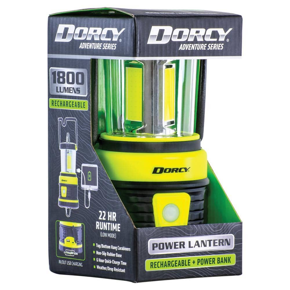 Dorcy 1800 Lumen Rechargeable LED Outdoor Lantern with Power Bank