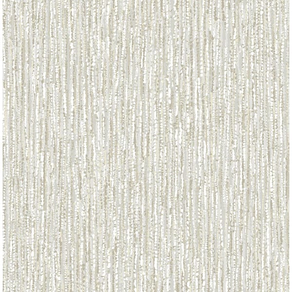 A-Street Prints Corliss Neutral Beaded Strands Textured Non-pasted Paper Wallpaper