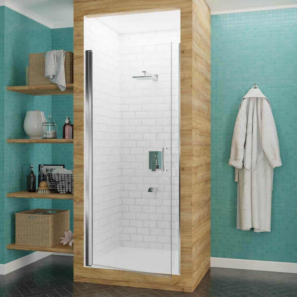 Lancer Series 29" x 72" Polished Chrome Semi-Frameless Shower Door