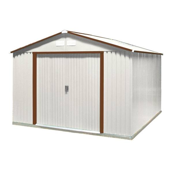 Duramax Building Products 10 ft. x 8 ft. Brown Trim Metal Shed