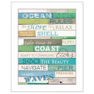 Ocean Rules by Unknown 1 Piece Framed Graphic Print Typography Art Print 18 in. x 14 in. .