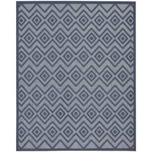 Versatile Navy Blue 8 ft. x 10 ft. Diamond Contemporary Area Rug