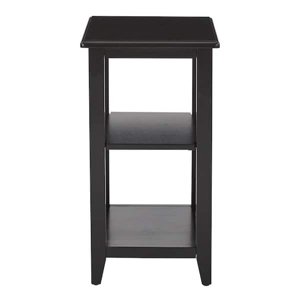 Osp Home Furnishings Black Santa Cruz, Small Side Table With Shelf