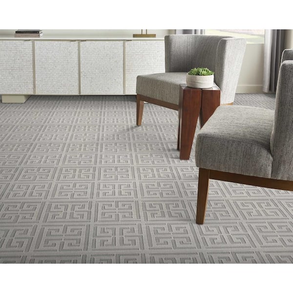 Pandora Reflection Gray 13.2 ft. 35.39 oz. Wool Pattern Carpet - Installation Required