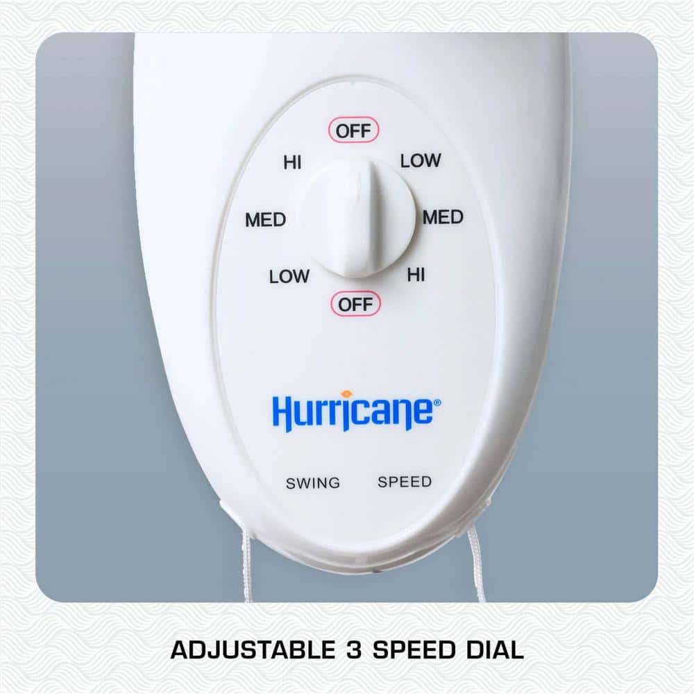 Hurricane Supreme 18" White Plastic Oscillating Wall Mounted Fan, 4 Pack