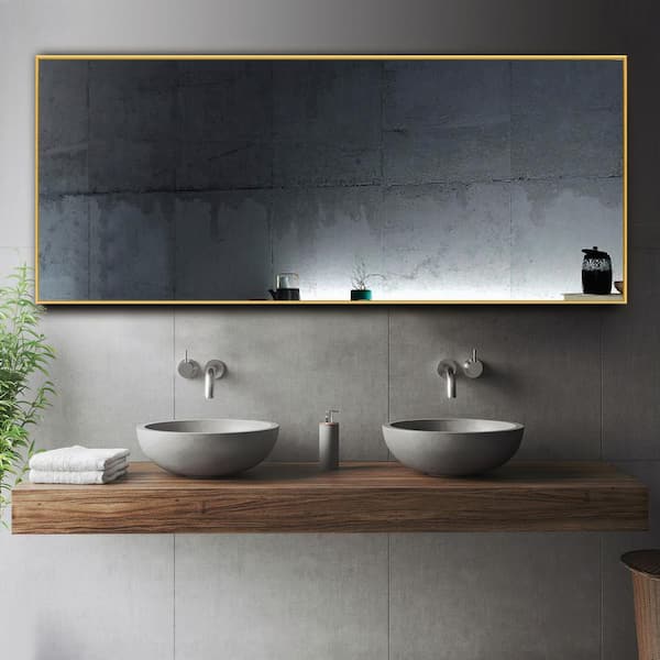Dovelina 71 in. x 24 in. Oversized Modern Rectangle Metal Framed Bathroom Vanity Mirror