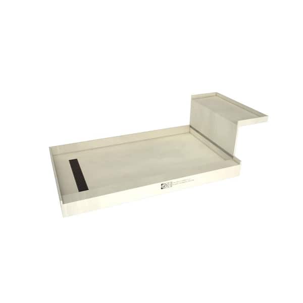 Tile Redi Base'N Bench 48 in. x 72 in. Single Threshold Shower Base and Bench Kit with Left Drain in Oil Rubbed Bronze